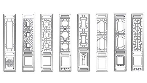 田东喜迎门中式花格CAD设计图样式大全